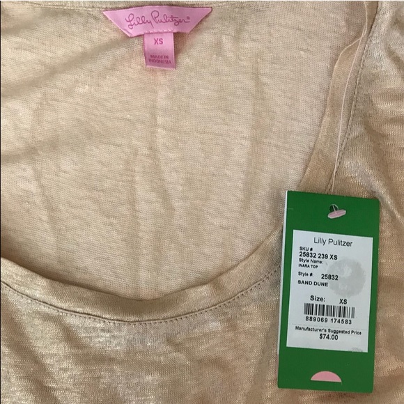 Lilly Pulitzer Gold Linen “Inara” Top - Picture 4 of 4
